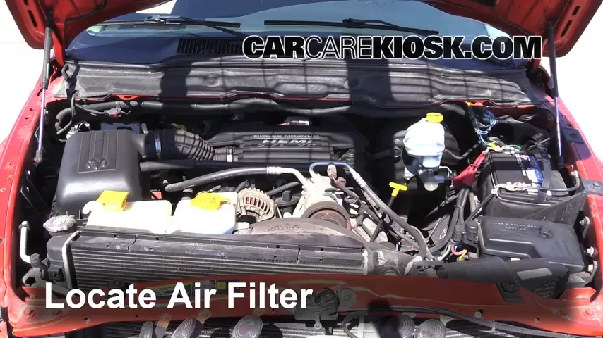 2005 Dodge Ram 1500 SLT 5.7L V8 Standard Cab Pickup (2 Door) Air Filter (Engine) Replace